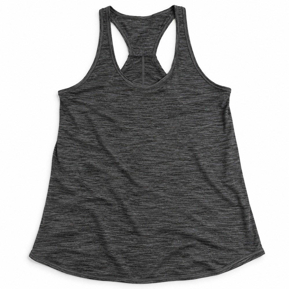 Lululemon Racerback Tank Top Womens Gray Space Dye Pleated Back Activewear